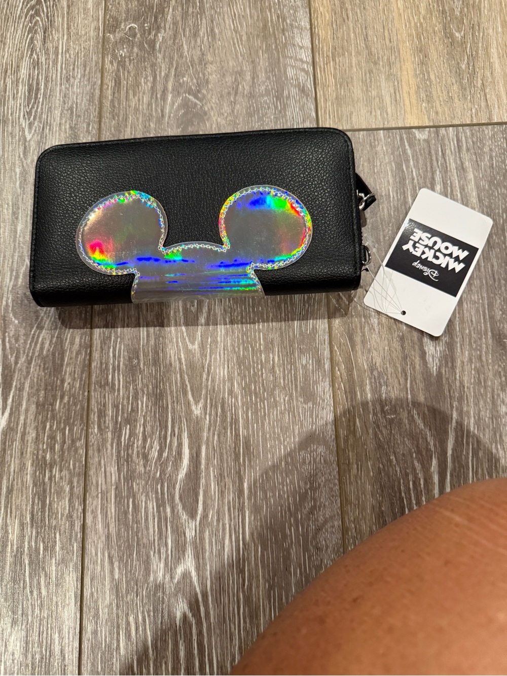 Disney Black Wallet with Holographic Mickey Silhouette